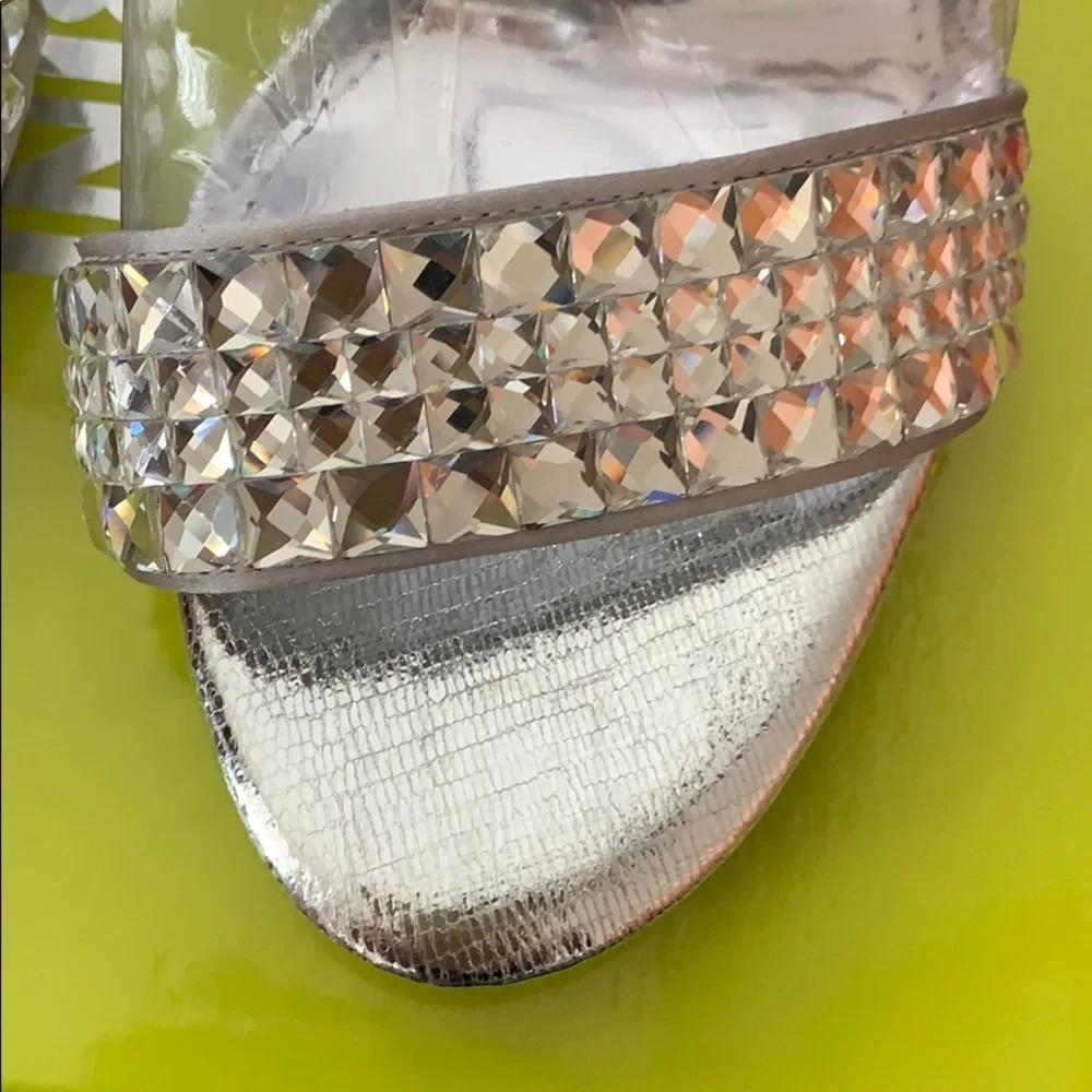 Gianni Bini Silver and White Heels